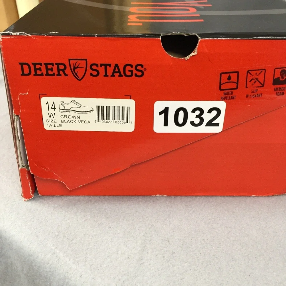 Deer‎ Stags Mens Crown Black Vega Oxford Dress Shoes Slip Resistant Size 14W